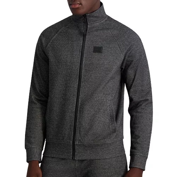 Karl Lagerfeld Sweatshirt Textured Track Jacket Men's Slim-Fit XXL NWT - Picture 1 of 6
